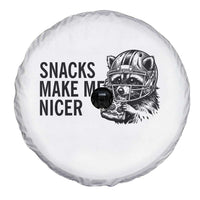 Funny Raccoon Eating Pizza Spare Tire Cover Snacks Make Me Nicer