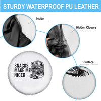 Funny Raccoon Eating Pizza Spare Tire Cover Snacks Make Me Nicer