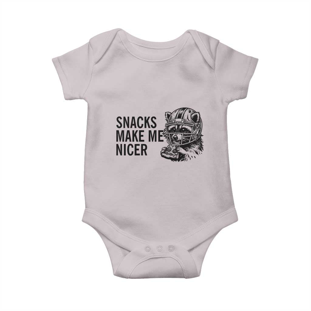 Funny Raccoon Eating Pizza Baby Onesie Snacks Make Me Nicer