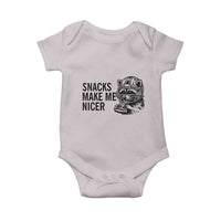 Funny Raccoon Eating Pizza Baby Onesie Snacks Make Me Nicer