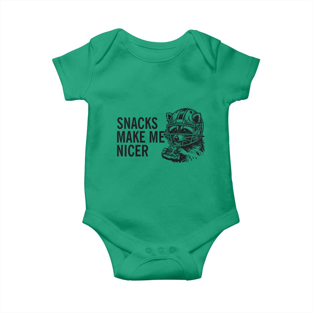 Funny Raccoon Eating Pizza Baby Onesie Snacks Make Me Nicer