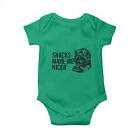 Funny Raccoon Eating Pizza Baby Onesie Snacks Make Me Nicer