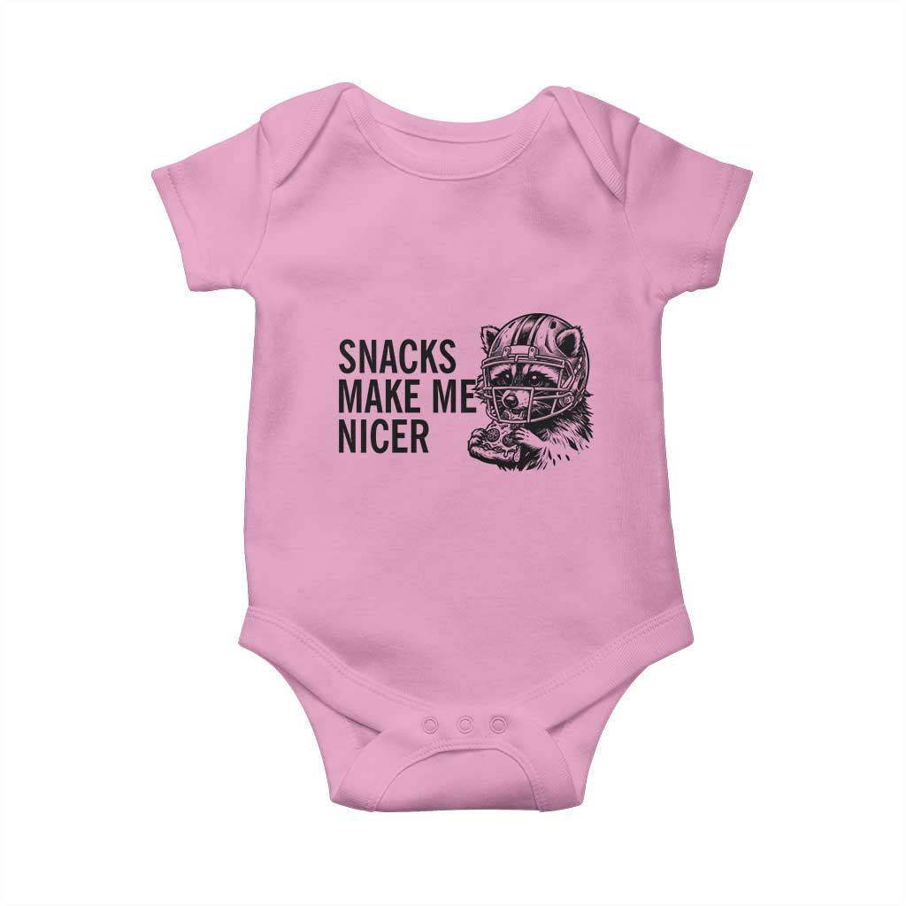 Funny Raccoon Eating Pizza Baby Onesie Snacks Make Me Nicer
