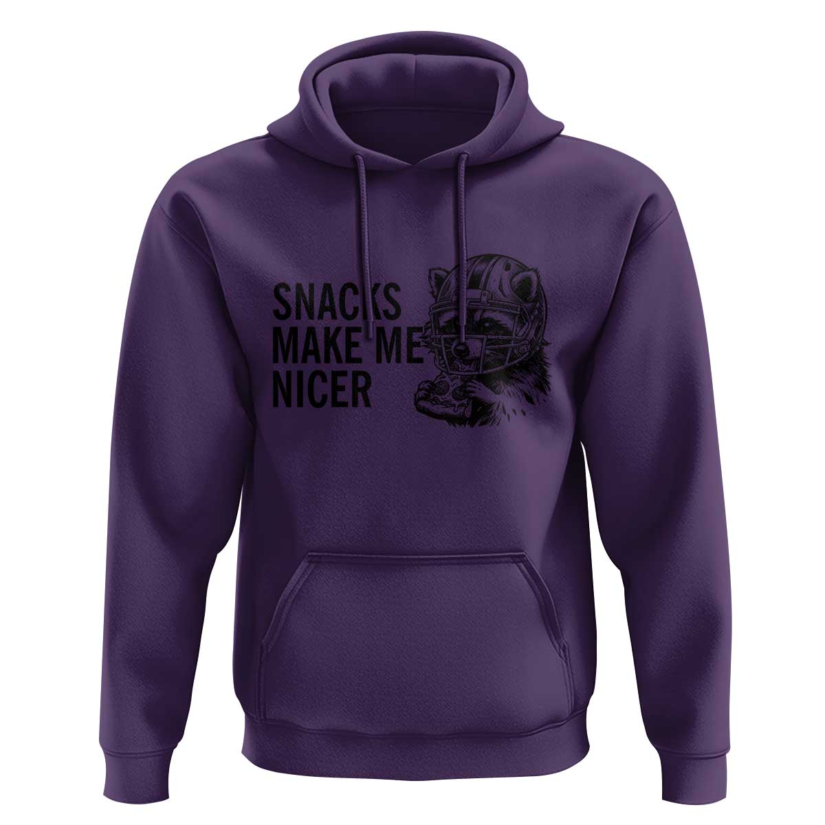 Funny Raccoon Eating Pizza Hoodie Snacks Make Me Nicer