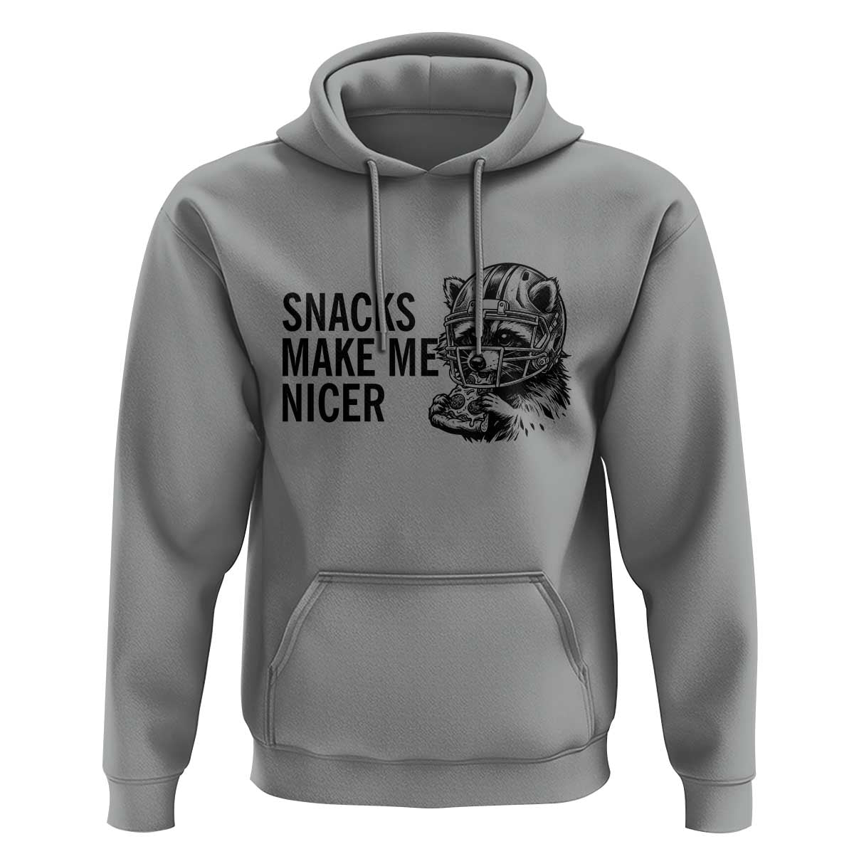 Funny Raccoon Eating Pizza Hoodie Snacks Make Me Nicer