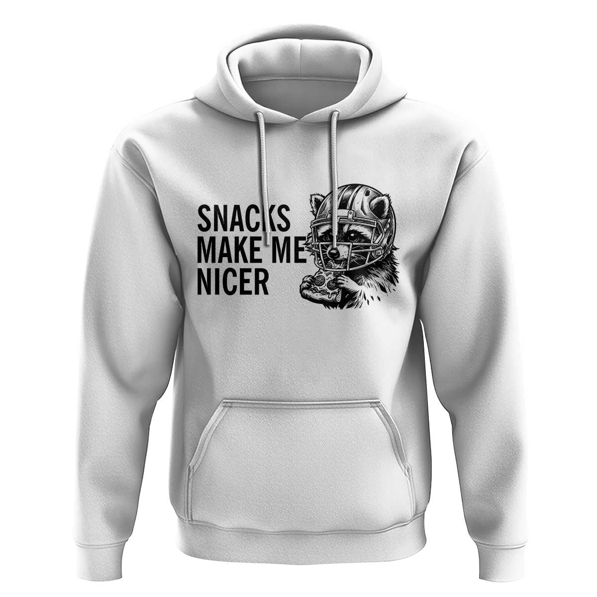 Funny Raccoon Eating Pizza Hoodie Snacks Make Me Nicer