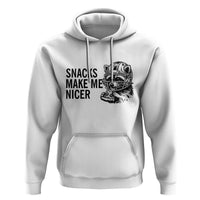 Funny Raccoon Eating Pizza Hoodie Snacks Make Me Nicer
