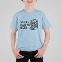 Funny Raccoon Eating Pizza T Shirt For Kid Snacks Make Me Nicer