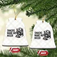 Funny Raccoon Eating Pizza Ceramic Ornament Snacks Make Me Nicer