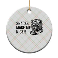 Funny Raccoon Eating Pizza Ceramic Ornament Snacks Make Me Nicer