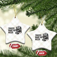 Funny Raccoon Eating Pizza Ceramic Ornament Snacks Make Me Nicer