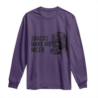 Funny Raccoon Eating Pizza Long Sleeve Shirt Snacks Make Me Nicer