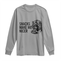 Funny Raccoon Eating Pizza Long Sleeve Shirt Snacks Make Me Nicer