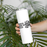Funny Raccoon Eating Pizza Skinny Tumbler Snacks Make Me Nicer