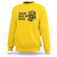 Funny Raccoon Eating Pizza Sweatshirt Snacks Make Me Nicer