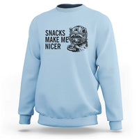 Funny Raccoon Eating Pizza Sweatshirt Snacks Make Me Nicer