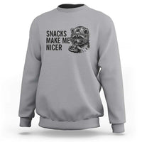 Funny Raccoon Eating Pizza Sweatshirt Snacks Make Me Nicer