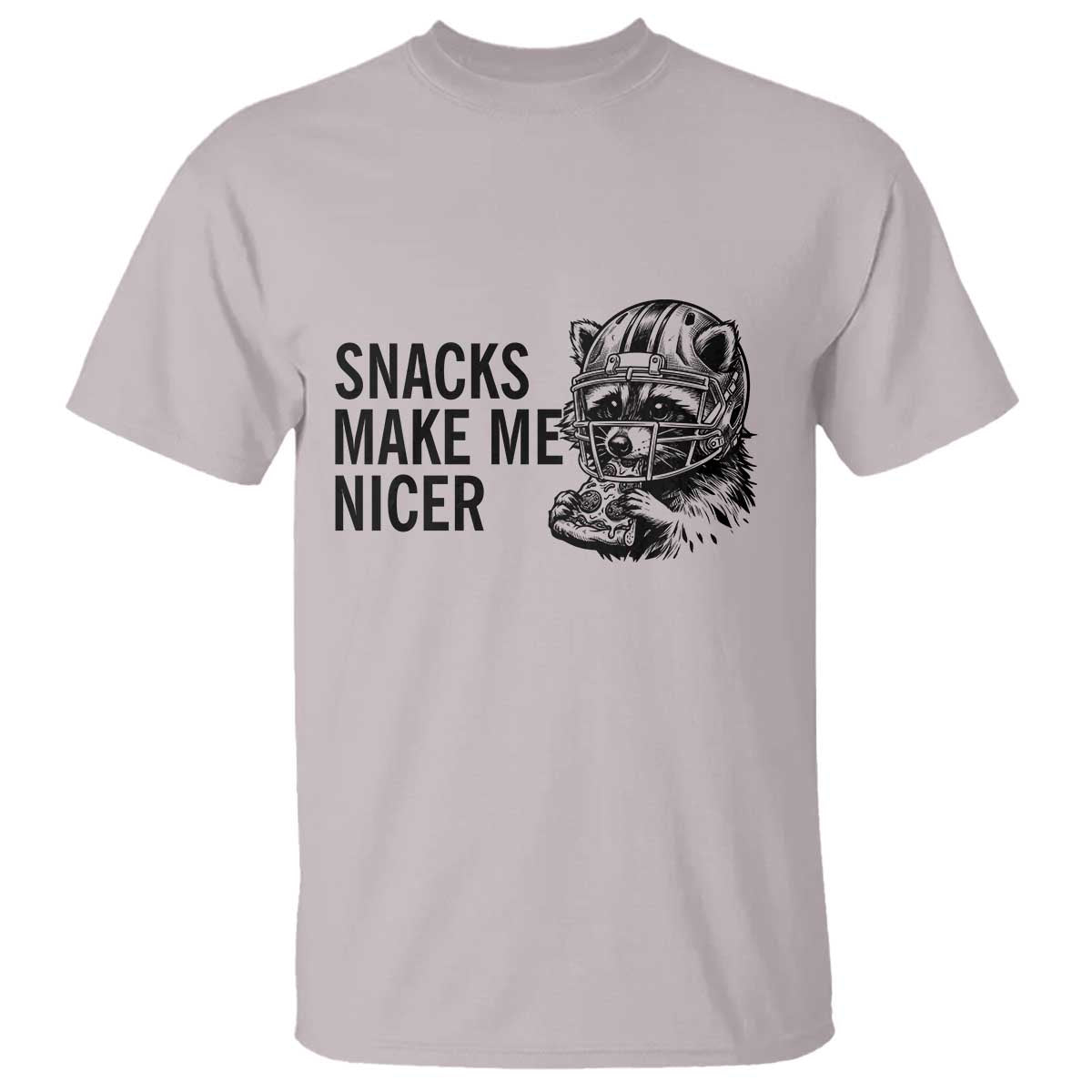 Funny Raccoon Eating Pizza T Shirt Snacks Make Me Nicer