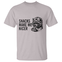 Funny Raccoon Eating Pizza T Shirt Snacks Make Me Nicer