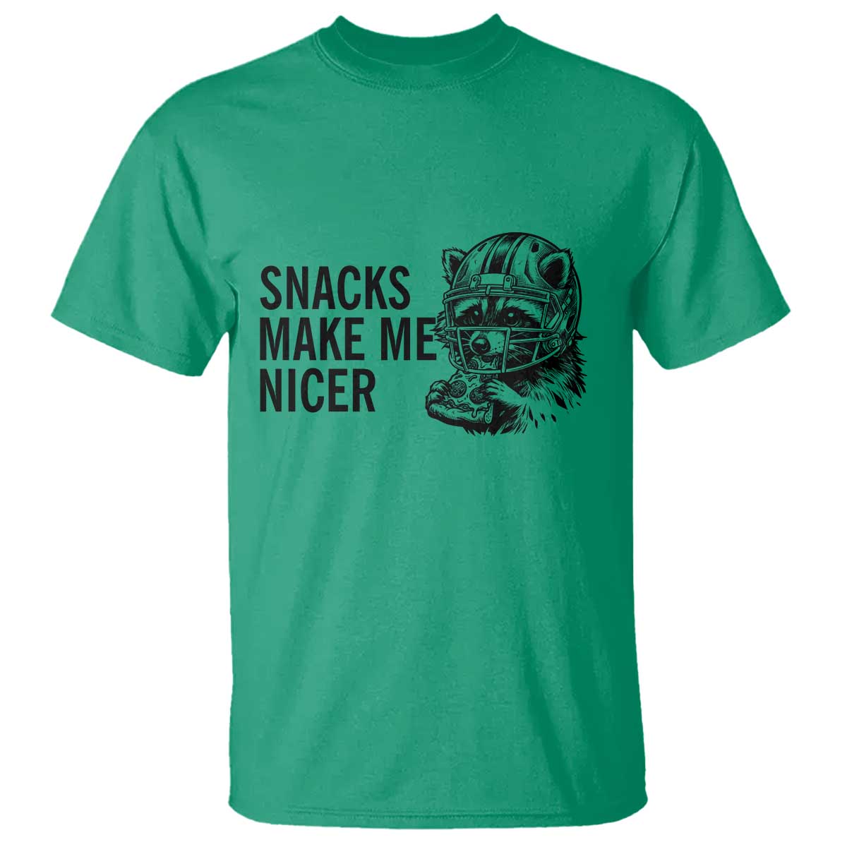 Funny Raccoon Eating Pizza T Shirt Snacks Make Me Nicer