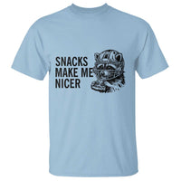 Funny Raccoon Eating Pizza T Shirt Snacks Make Me Nicer