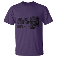 Funny Raccoon Eating Pizza T Shirt Snacks Make Me Nicer