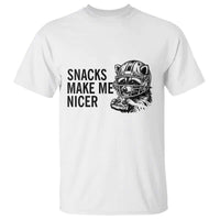 Funny Raccoon Eating Pizza T Shirt Snacks Make Me Nicer