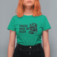 Funny Raccoon Eating Pizza T Shirt For Women Snacks Make Me Nicer