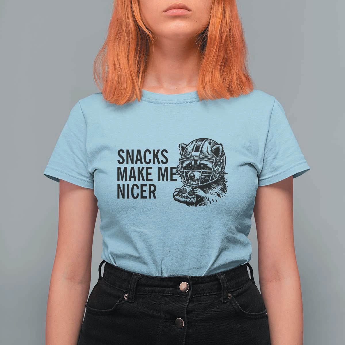 Funny Raccoon Eating Pizza T Shirt For Women Snacks Make Me Nicer