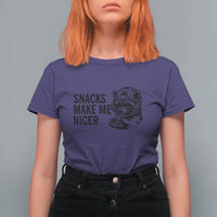 Funny Raccoon Eating Pizza T Shirt For Women Snacks Make Me Nicer