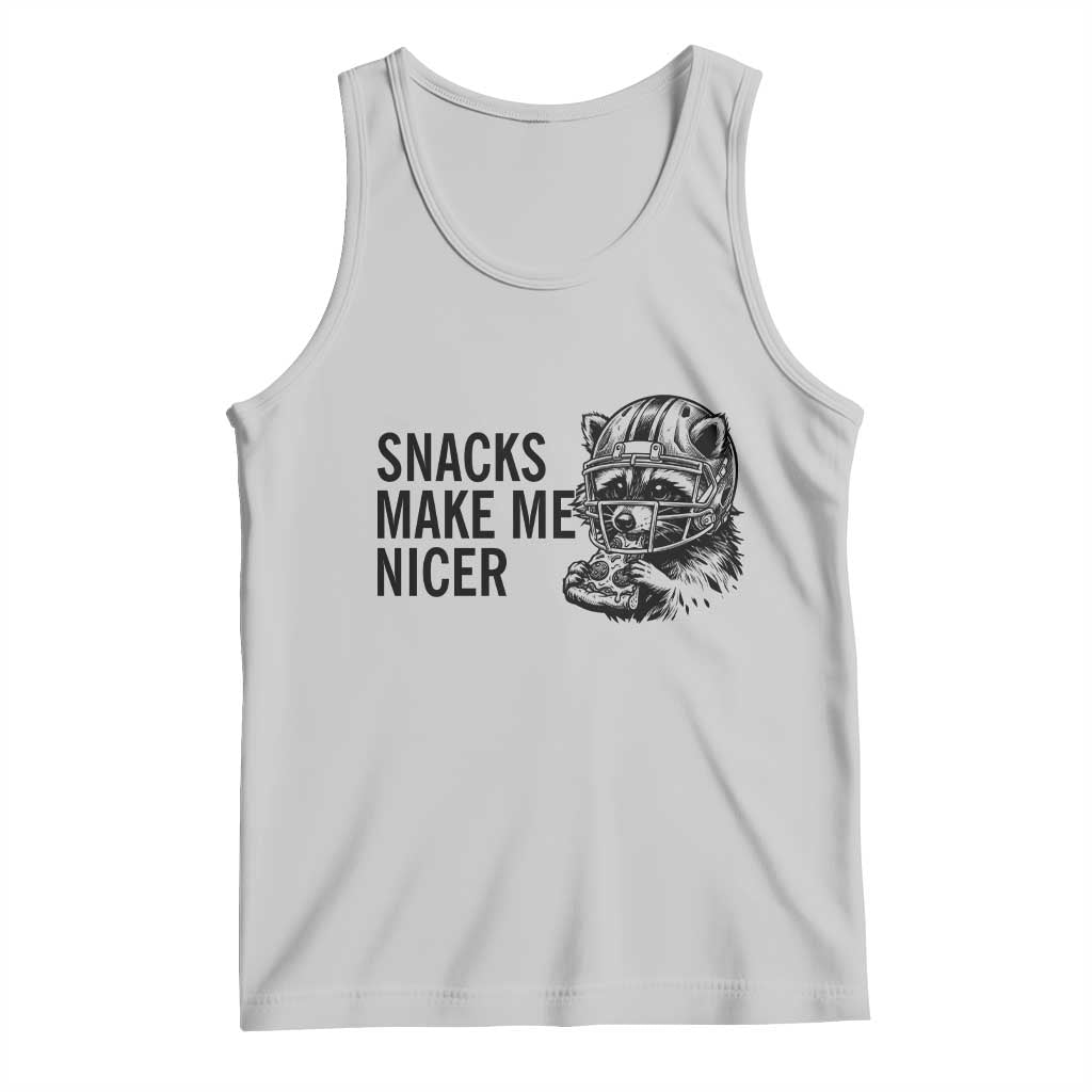 Funny Raccoon Eating Pizza Tank Top Snacks Make Me Nicer