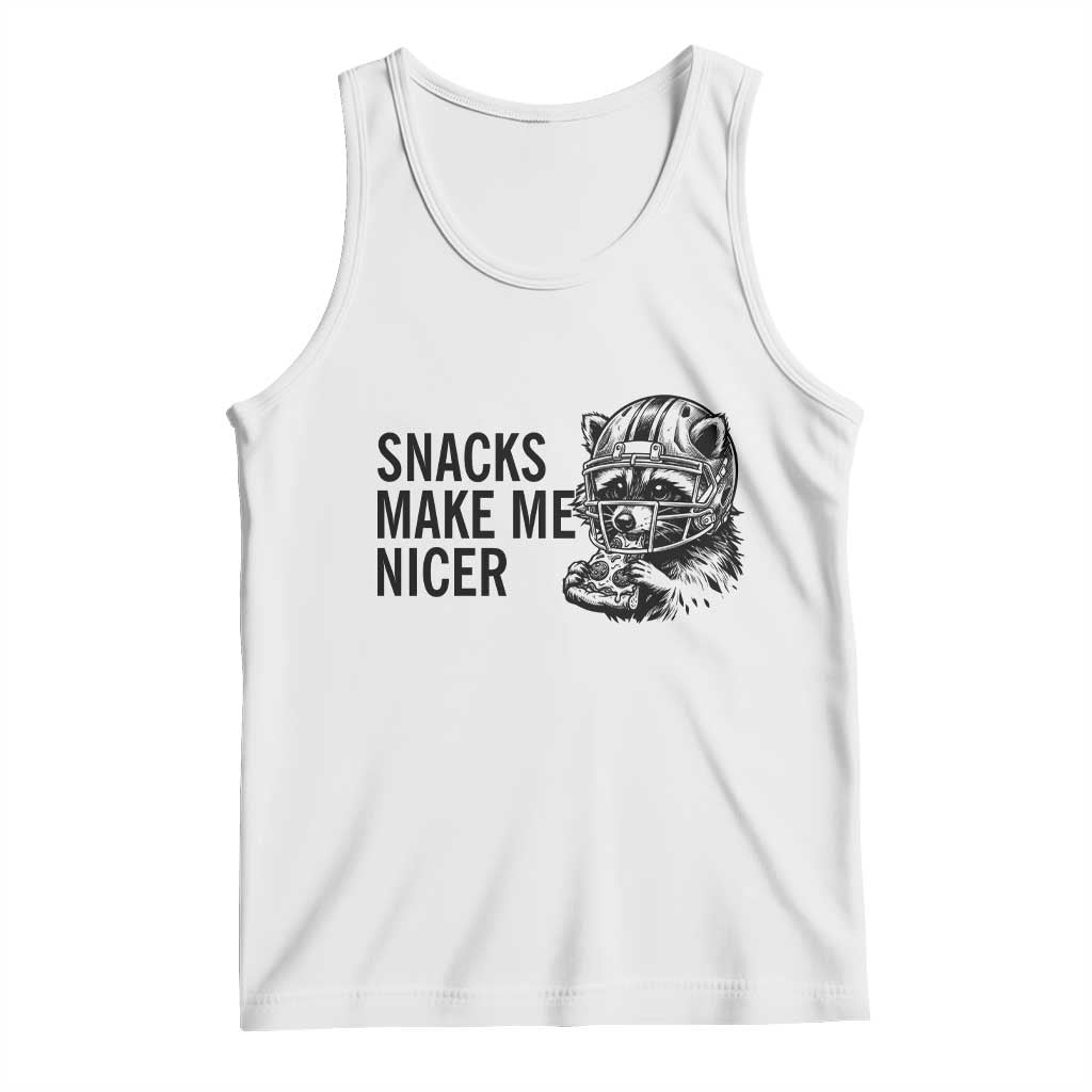 Funny Raccoon Eating Pizza Tank Top Snacks Make Me Nicer