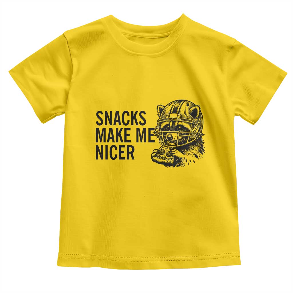 Funny Raccoon Eating Pizza Toddler T Shirt Snacks Make Me Nicer