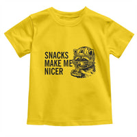 Funny Raccoon Eating Pizza Toddler T Shirt Snacks Make Me Nicer