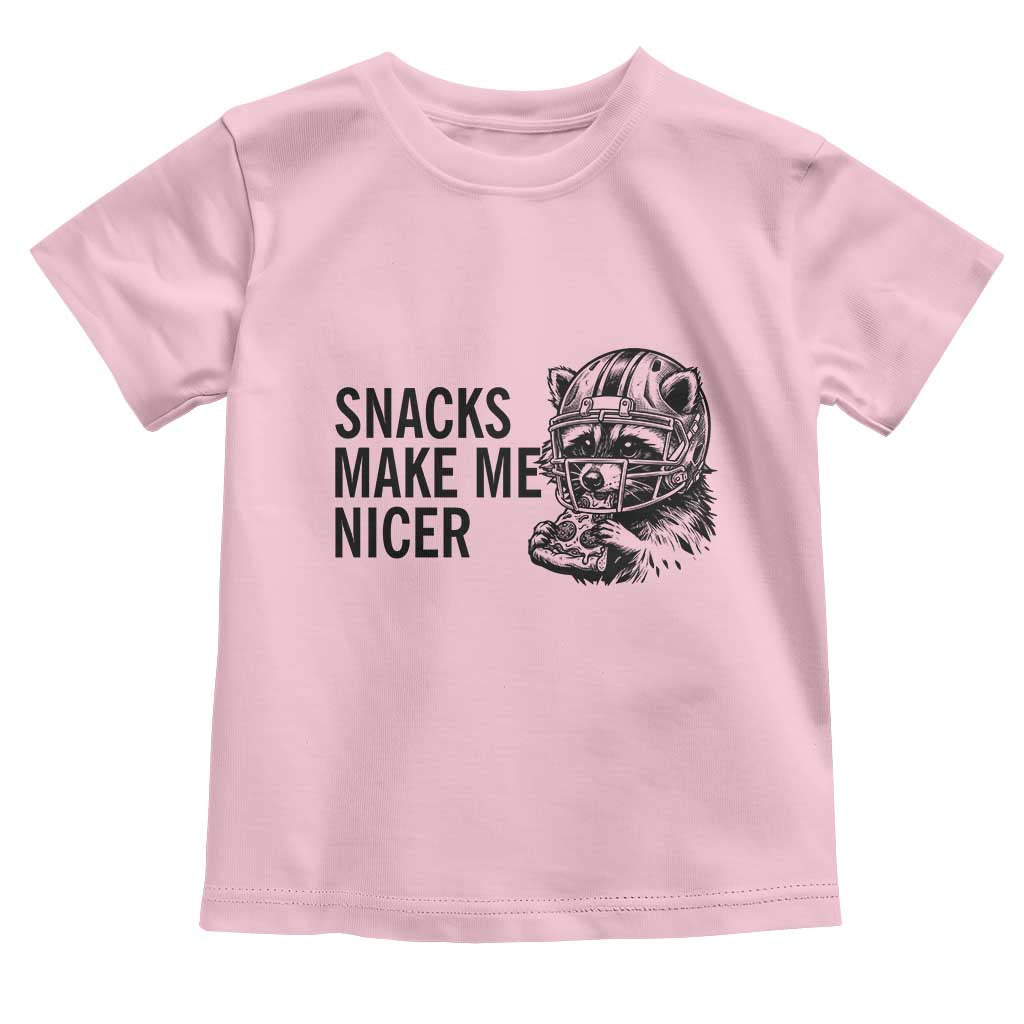 Funny Raccoon Eating Pizza Toddler T Shirt Snacks Make Me Nicer