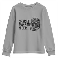 Funny Raccoon Eating Pizza Youth Sweatshirt Snacks Make Me Nicer