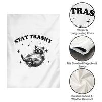 Funny Raccoon Meme Garden Flag Stay Trashy