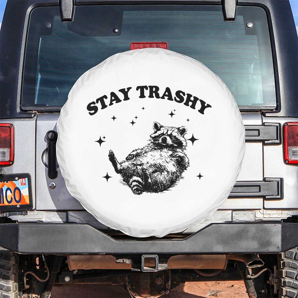 Funny Raccoon Meme Spare Tire Cover Stay Trashy