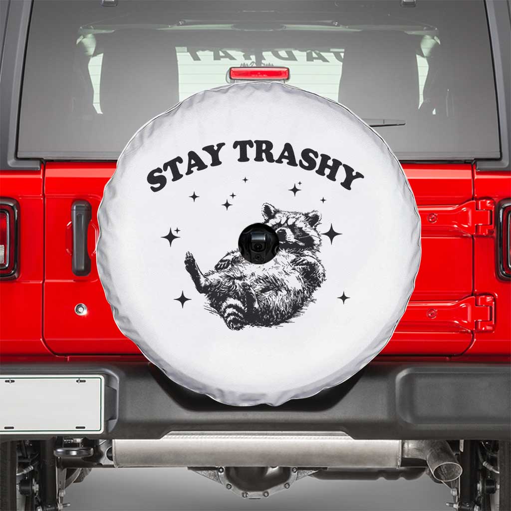 Funny Raccoon Meme Spare Tire Cover Stay Trashy