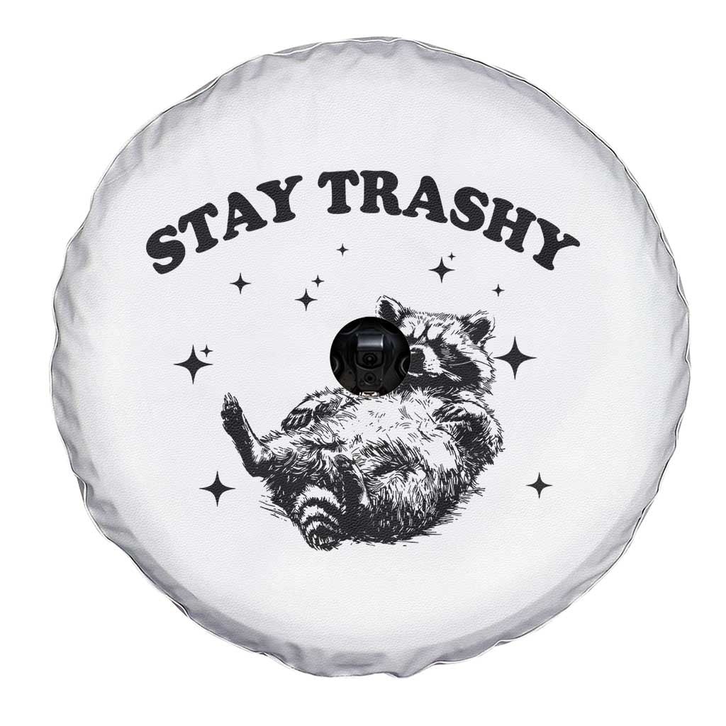 Funny Raccoon Meme Spare Tire Cover Stay Trashy