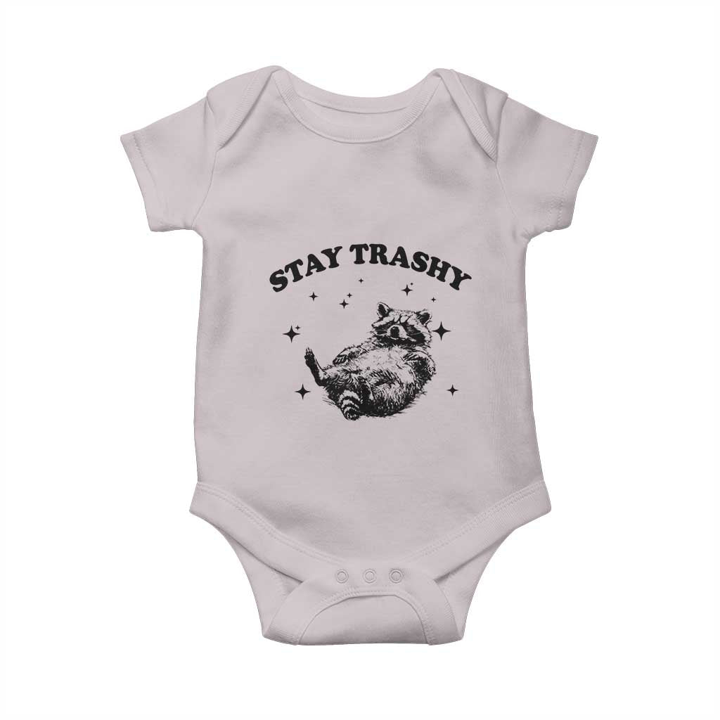Funny Raccoon Meme Baby Onesie Stay Trashy