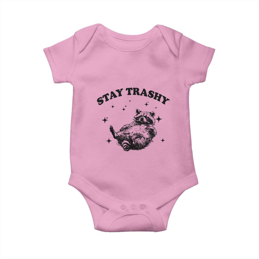 Funny Raccoon Meme Baby Onesie Stay Trashy