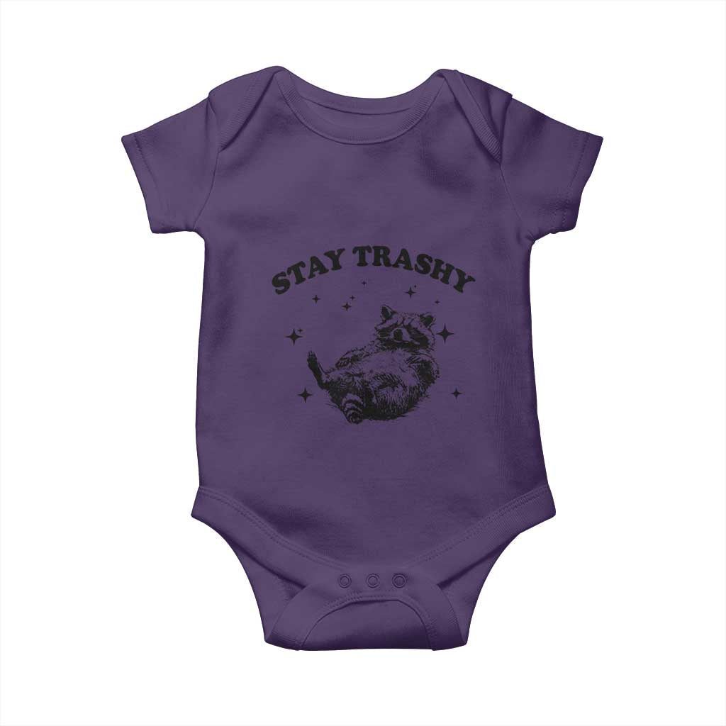 Funny Raccoon Meme Baby Onesie Stay Trashy