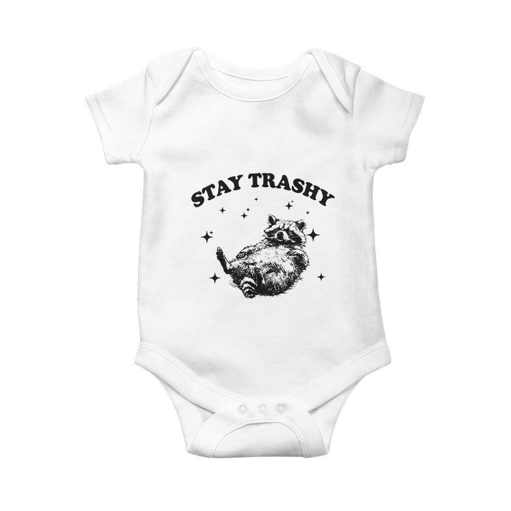 Funny Raccoon Meme Baby Onesie Stay Trashy