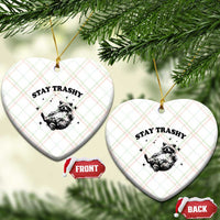 Funny Raccoon Meme Ceramic Ornament Stay Trashy