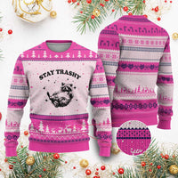 Funny Raccoon Meme Ugly Christmas Sweater Stay Trashy