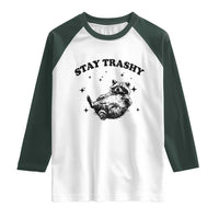 Funny Raccoon Meme Raglan Shirt Stay Trashy