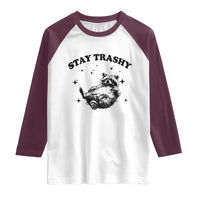 Funny Raccoon Meme Raglan Shirt Stay Trashy