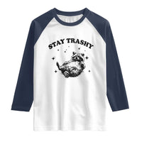 Funny Raccoon Meme Raglan Shirt Stay Trashy