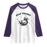 Funny Raccoon Meme Raglan Shirt Stay Trashy
